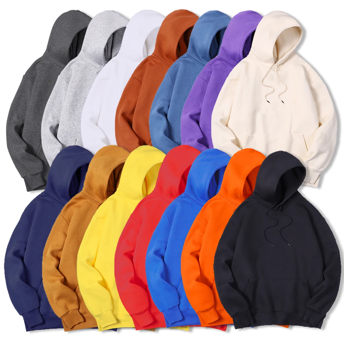 Streetwear Brand Jersey - Heren effen kleur hoodie, warme wollen