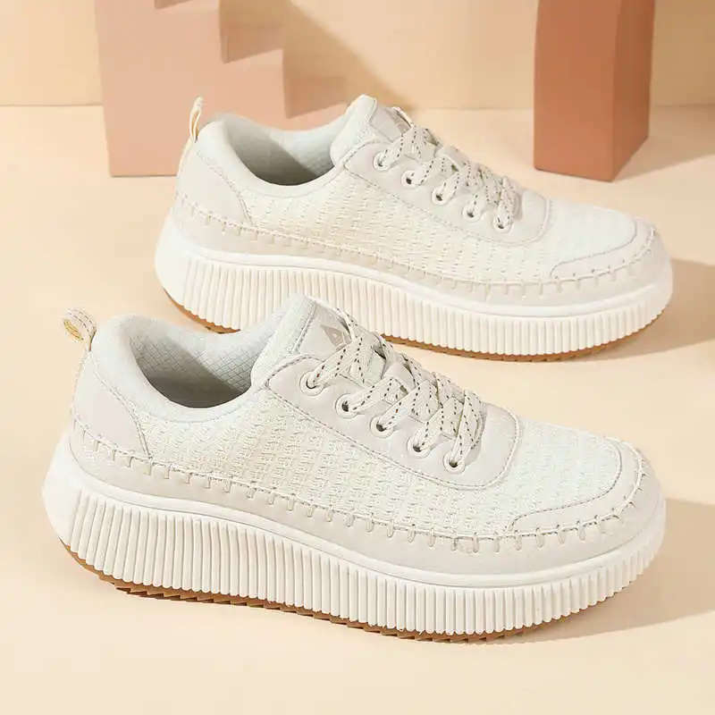 Streetwear Brand Best - Bruine schoenen Dames Flats Herfstlaarzen Sneakers