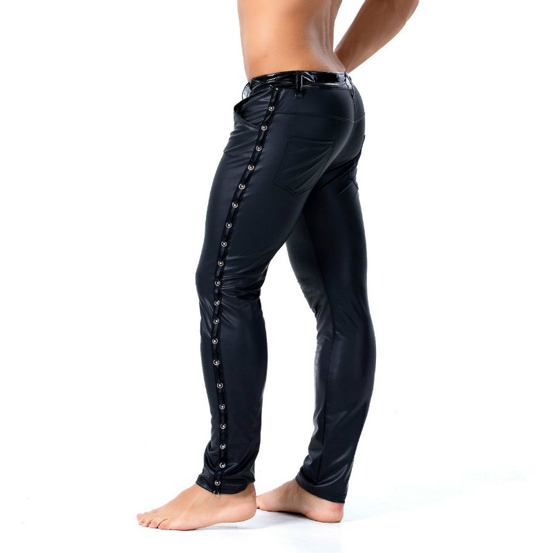 Brand Of Streetwear - S-XXL Merk Mannen Leer Klinknagel Broek