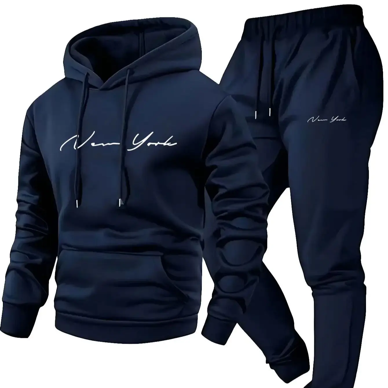 Streetwear Zipper - Zachte herensweater met capuchon en joggingbroekset