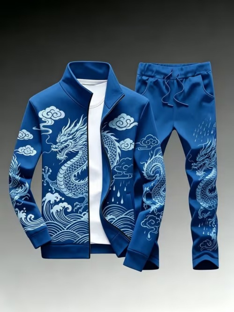 Streetwear Zipper - Plus size heren casual trainingspak met
