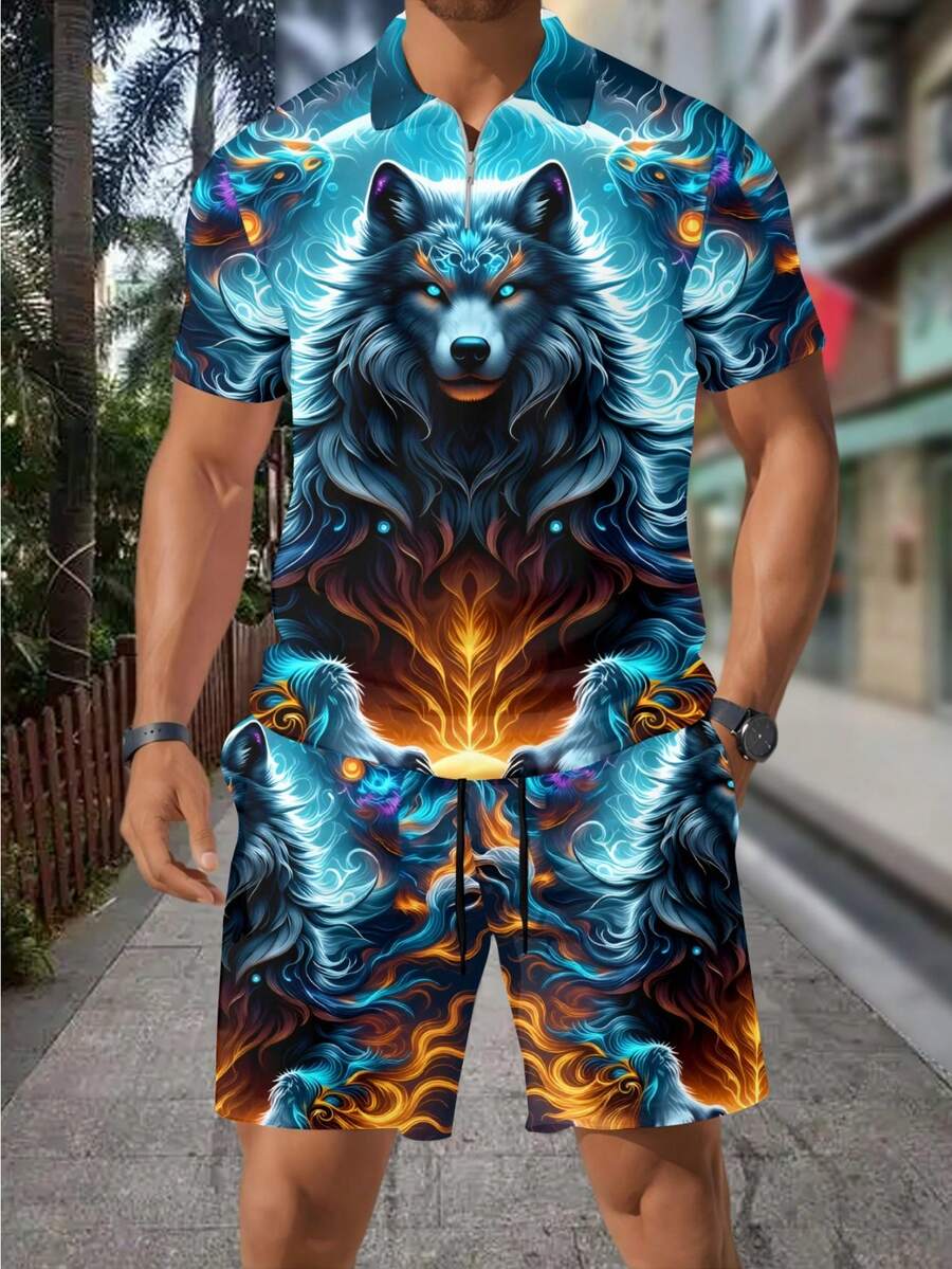 Herenmode 3D Wolf Print Rits P - Streetwear Zipper recensie en prijs