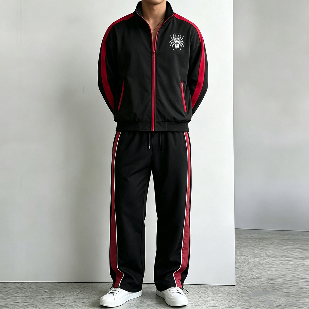 Heren sportpak met zijstrepen, - Streetwear Zipper recensie en prijs