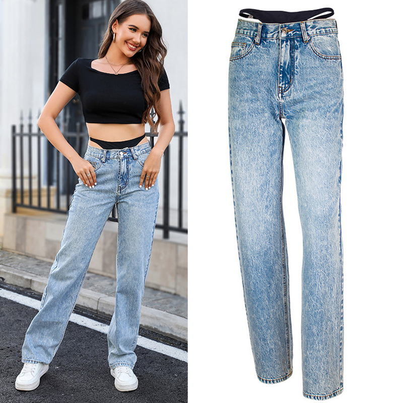 Nep tweedelige stiksels rechte - Streetwear Outfit Brand recensie en prijs