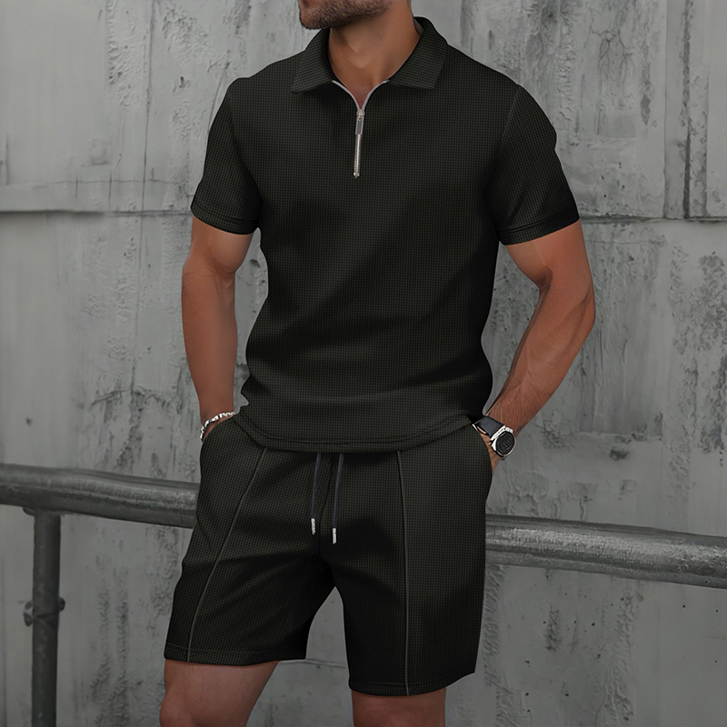 Zomer Heren Sport Polo Set Kor - Streetwear Zipper recensie en prijs